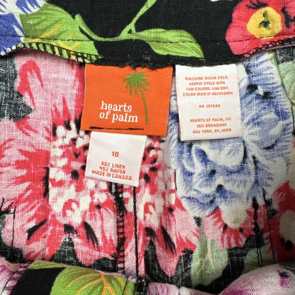 Vintage Heart of Palms Grandma Floral Matching Set Linen Blend Size 10 - Picture 4 of 10